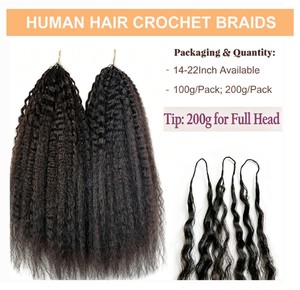 Extensiones de Cabello Remy Brasileño Liso Kinky Directo de Fábrica, Cabello Humano 100% Pre-Enlazado para Trenzas sin Nudos - Product Image 6