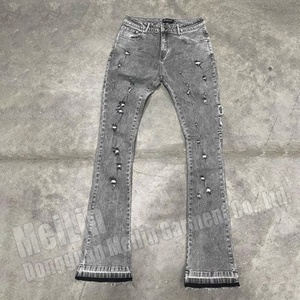 Jeans évasés de style vintage, de haute qualité, personnalisés par OEM, style punk, jeans évasés pour hommes - Product Image 2