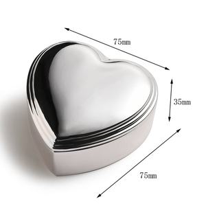 Regalos para Mamá o Novia, Caja de Joyería de Aleación de Zinc Metálica Plateada con Forma de Corazón y Joyas - Product Image 2