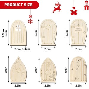 Wooden Laser Cut Elf Door Props DIY Fairy Garden <b>Decor</b> Multi Piece Package <b>Rustic</b> Style <b>Home</b> Outdoor Decoration - Product Image 3