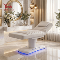 Lit de massage électrique télécommandé à 3 moteurs, multifonctionnel, base LED réglable pour spa commercial et salon