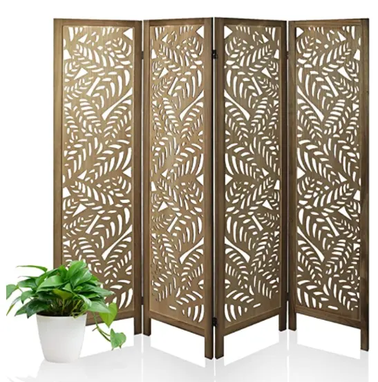 Chinese Style Design Wooden Screen Carved Pattern Wooden Screen