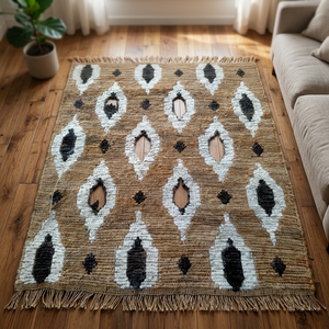 Modern Adult Wool Flat Pile <b>Carpet</b> Rug Handmade Medallion Rectangle Office Everyday Use MA-J011B Premium Home Decor Rug - Product Image 2