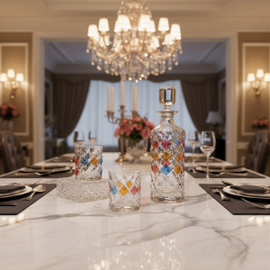 6개 위스키 잔 세트와 1개 크리스탈 디캔터, 우아한 위스키 텀블러 잔, 가정용 바 호텔 도매 대량 공급 - Product Image 4