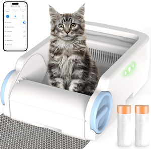 Caixa de Areia para Gatos com Limpeza Automática e Proteção de Segurança, Caixa de Areia Automática Aberta para Múltiplos Gatos com Controle por Aplicativo - Product Image 1