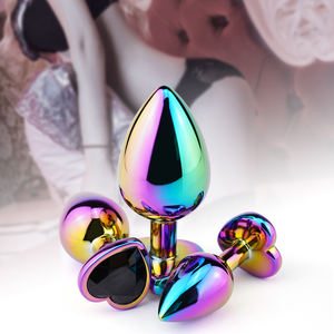 Rainbow Butt Plug <span class=keywords><strong>Massage</strong></span> gerät Metall körper Anal Plug für Frauen und Männer für Körper anwendungen - Product Image 6