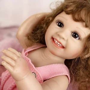 Cheveux enracinés bébé pleine Silicone nouveau-né poupée peut bain 55cm <span class=keywords><strong>Reborn</strong></span> fille bébé poupées pour cadeau pour enfants - Product Image 6