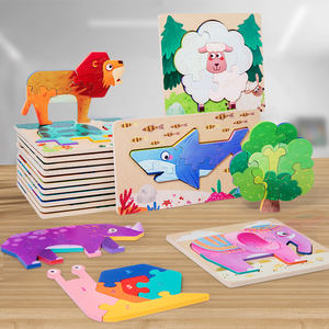 <span class=keywords><strong>Puzzle</strong></span> 3D tridimensionnel en bois pour enfants de 3 à 6 ans, fait à la main, double face assemblé, pour l'éducation précoce - Product Image 2
