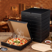 Umweltfreundliche 12 Zoll Schwarze Gewellte Rechteckige Pizzakartons Maßgefertigte Takeout-Pizzaverpackungsbox