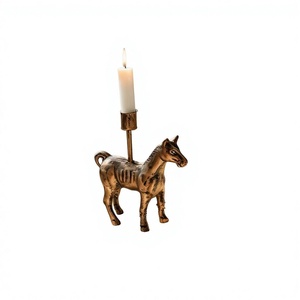 Brass Horse Candlestick Holder Home Decoration Durable Metal Candle Holder home decor light candle Flameless - Product Image 1