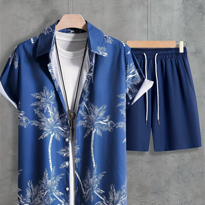 2025 Summer <strong>Men's</strong> Beach <strong>Shirts</strong> Surfing Quick-drying Short Sleeve Floral Coconut Palm Beach Hawaii Loose <strong>Shirt</strong> - Product Image 2