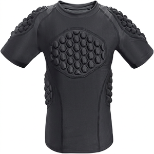 Camiseta de Compresión para Fútbol con Protección Acolchada en Pecho y Hombros, Secado Rápido, Transpirable, Ropa de Alto Rendimiento, Jersey Acolchado para Portero - Product Image 1