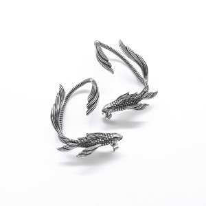 yunnique Koi Carp <b>Cuff</b> <b>Earrings</b> Stainless Steel Animal Shape Fashion Jewelry For Men And Women Single <b>Ear</b> Clip Design - Product Image 5