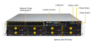 Le châssis du serveur LA26AC12-R920LP1 Supermicro 2U prend en charge le double processeur Intel AMD 2.5 "HDD Option Serveur installé - Product Image 3