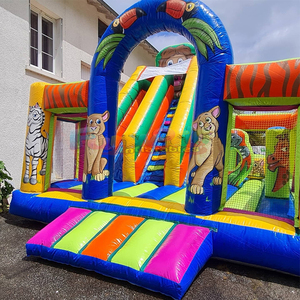 Party jumpers commercial bounce house with slide jungle fun inflatable bouncy castles for kids - Product Image 2