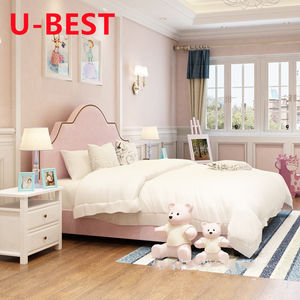 U-Best Mobilier de chambre à coucher de luxe en tissu américain rembourré King Sommier Lit en bois Cama Yatak Letto Letti Bedden pour usage domestique - Product Image 3