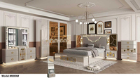 Neues Design Modernes Beleuchtetes Kopfteil Holz Kingsize-Bett Schlafzimmer-Set Doppel-Holzrahmen Voll Luxuriöse Wohnmöbel Schlafzimmer-Sets