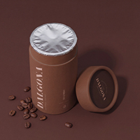 Boîte cylindrique personnalisée en carton kraft écologique, fabriquée à la main, recyclable, avec logo imprimé, pour aliments, café et boissons
