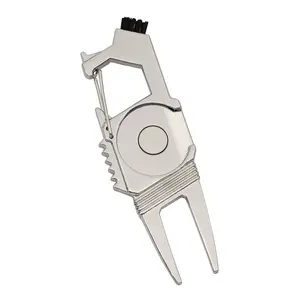 Golf High Quality Multi-functional Metal Golf Divot Repair Tool With Bottle Opener And Brush