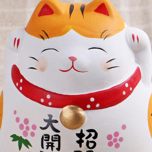 Adorable Lucky <strong>Cat</strong> Shape Ceramic Tumbler <strong>Figurine</strong> for Home Decoration - Product Image 6