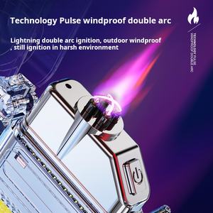 Lampu gantungan kunci multifungsi, lampu senter listrik portabel dengan pemantik rokok - Product Image 4