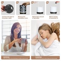 Humidificateur à ultrasons à brume froide, diffuseur d'huiles essentielles, avec lumière nocturne à changement de couleur RGB, humidificateur directement de l'usine