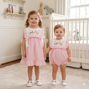 strapless open back dress Smocked Pink Floral Collar Dress| The Palm Beach Baby main image 1