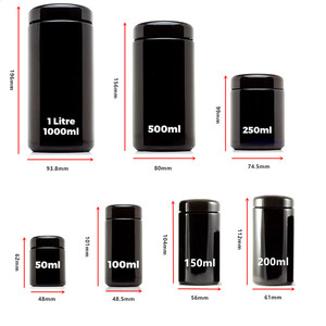 Frascos de Vidrio Violeta Oscuro Biofotónico de Lujo de 50ml-1000ml con Tapa de Baquelita Hermética para Envasado Ecológico de Suplementos Alimenticios - Product Image 6