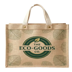 Sacs fourre-tout en jute durables pour les supermarchés, les marchés des agriculteurs, les magasins de détail et les courses quotidiennes avec coutures renforcées - Product Image 5