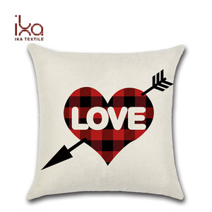 Housse de coussin personnalisée de la série Sweetheart, <span class=keywords><strong>mots</strong></span> d'amour imprimés, vente en gros en Chine, housse de coussin pour la Saint-Valentin, flèches - Product Image 4