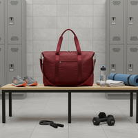 Wasserabweisende Offene Mehrtaschen-Reisetasche mit Stickerei, Polyester-Futter, Umweltfreundliches Nylon, 20L, Leichte Sporttasche für Einkauf und Fitness
