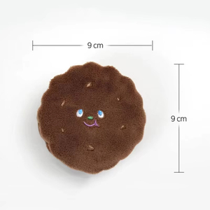 Wholesale Pet Dog Toys Brown Cookie Style Cute Hidden Food Plush <b>Squeaky</b> Interactive Toy Soft Chew Pet Hide Seek Dog Toy - Product Image 2