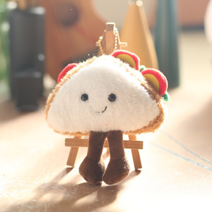 Llavero Colgante de Peluche Súper Suave con Diseño de Comida (<span class=keywords><strong>Hamburguesa</strong></span> y <span class=keywords><strong>Berenjena</strong></span>) y Relleno de Algodón PP, Venta al por Mayor, Colgante para Llaves de Coche - Product Image 3