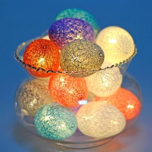 Batteriebetriebene Plastik-Kugel Bunte Osterei-Lichterkette für Innen und Außen LED-Lichterkette Warmweiß mit Blinkfunktion 2m/3m Länge IP20 - Product Image 6