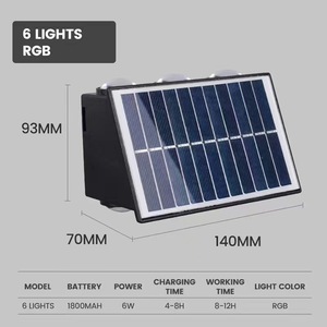 Lámpara Solar de Pared RGB de PVC con 4/6/8 Cabezales, IP65 Impermeable, LED de Alto Brillo, Panel Solar Integrado, Batería Recargable - Product Image 6