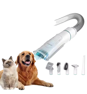 Aspiratore <span class=keywords><strong>per</strong></span> toelettatura <span class=keywords><strong>cani</strong></span> 7-in-1 moderno, portatile, in plastica, con clipper, tagliacapelli, smerigliatrice <span class=keywords><strong>per</strong></span> unghie e spazzole, a bassa rumorosità, semplice e pratico <span class=keywords><strong>per</strong></span> la ricarica - Product Image 1