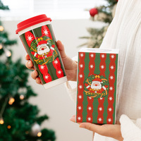 Nouvelle tasse en céramique de Noël 2025, tasse à eau pratique pour la maison, tasse de bureau, tasse à café ou à lait mignonne avec couvercle en silicone, cadeaux de Noël uniques