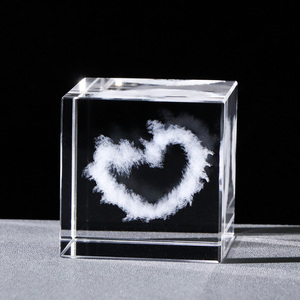 JY cristal artisanat vente chaude K9 cristal 3D Laser graver signes météorologiques soleil <span class=keywords><strong>nuage</strong></span> minuscules blocs de verre cube vierge - Product Image 1