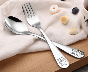 Forchetta per Bambini in Acciaio Inox Stile Occidentale Creativa <span class=keywords><strong>a</strong></span> Forma di Orso Lucidato <span class=keywords><strong>a</strong></span> Specchio Resistente Lavabile in Lavastoviglie per Feste - Product Image 4