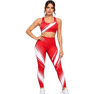 Hot Sell <b>Women</b> Yoga Set Seamless <b>Crop</b> Top High Waist <b>Leggings</b> Fitness Gym Workout Running Training Exercise Activewear Custom - Product Image 1