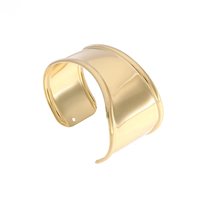 Bracelets géométriques à la mode simples et lisses de style européen américain pour femmes, anneau de bras plaqué couleur or ouvert personnalisé court