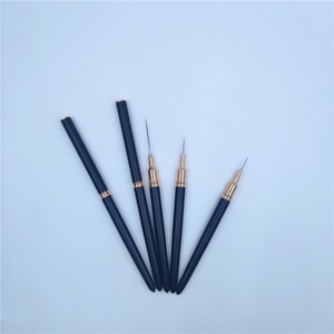 Pinceau de précision japonais en nylon ultra-fin pour nail art, manche métallique Kolinsky, plat, spécial peinture couleur, pour fleurs et salon de manucure - Product Image 3
