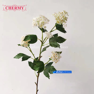 TH1421 Vente en gros 5 têtes Voile de mariée artificiel Fleurs Spirée Boule de neige Petit hortensia blanc pour mariage Fleurs décoratives - Product Image 5