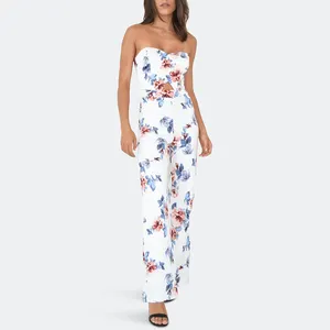 Monos con estampado Floral para mujer, ropa sin mangas con Espalda descubierta, informal, 2021