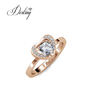 Anillo Forever en forma de corazón adornado con cristales <span class=keywords><strong>Swarovski</strong></span> Plata de Ley 925 Daisini Anillo de Bodas de compromiso - Product Image 4