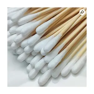 Long Cotton Swabs for Gun Cleaning Machinery Pets Makeup. Bamboo Stick with Storage Box