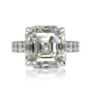 Anello di Diamanti F1363 con Taglio Asscher, Diamante Naturale, Anello di Fidanzamento Classico da Donna - Product Image 6