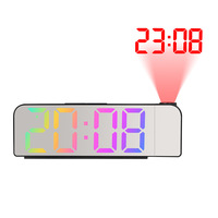 Réveil numérique à grand écran LED avec projection électronique transfrontalière, affichage à gros caractères, thermomètre 8013