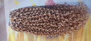 Cheveux humains bouclés crépus afro bruts blond miel birman 27 petites mèches de cheveux crépus afro bouclés ondulés Jerry Curly 100g - Product Image 6