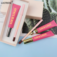 Kit Lèvres 2-en-1 Marque Blanche : Gloss et Huile à Lèvres Grande Contenance en Tube Compressible avec Applicateur Métallique, Crayon à Lèvres Végétalien
